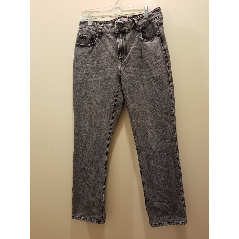 CAbi Jeans 4329 Women 6 Grey Acid Wash 100% BF Boyfriend Straight Leg Denim
